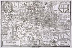 Map of the City of London and City of Westminster with Four Figures in the Foreground, C1572-Franz Hogenberg-Giclee Print