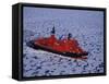 Franz Josef Land, Aerial View of Russian Nuclear-Powered Icebreaker 'Yamal' in Sea-Ice, Russia-Allan White-Framed Stretched Canvas