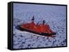 Franz Josef Land, Aerial View of Russian Nuclear-Powered Icebreaker 'Yamal' in Sea-Ice, Russia-Allan White-Framed Stretched Canvas