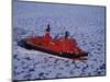 Franz Josef Land, Aerial View of Russian Nuclear-Powered Icebreaker 'Yamal' in Sea-Ice, Russia-Allan White-Mounted Photographic Print