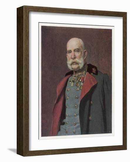 Franz Joseph Austrian Emperor in Old Age-Leopold Horowitz-Framed Art Print