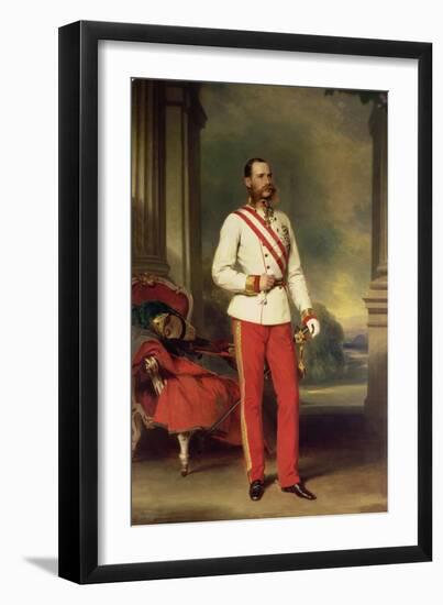 Franz Joseph I, Emperor of Austria (1830-1916) Wearing the Uniform of an Austrian Field Marshal-Franz Xaver Winterhalter-Framed Giclee Print