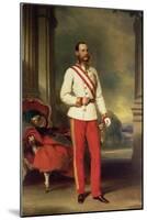 Franz Joseph I, Emperor of Austria (1830-1916) Wearing the Uniform of an Austrian Field Marshal-Franz Xaver Winterhalter-Mounted Giclee Print