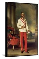 Franz Joseph I, Emperor of Austria (1830-1916) Wearing the Uniform of an Austrian Field Marshal-Franz Xaver Winterhalter-Framed Stretched Canvas