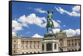 Franz Joseph Statue and Hofburg (Imperial) Palace, Vienna, Austria-Peter Adams-Framed Stretched Canvas