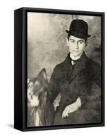 Franz Kafka with His Dog, 1910-null-Framed Stretched Canvas