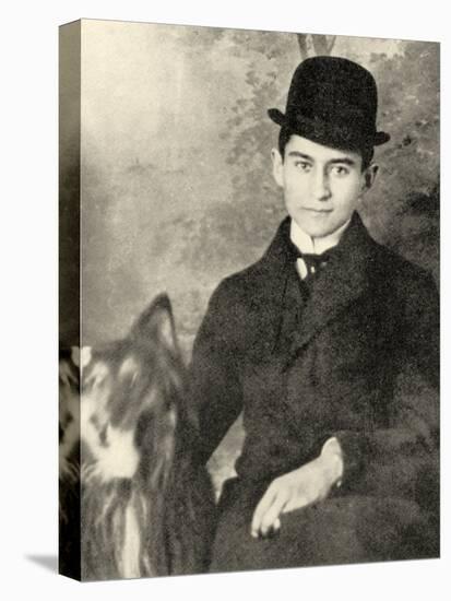 Franz Kafka with His Dog, 1910-null-Stretched Canvas