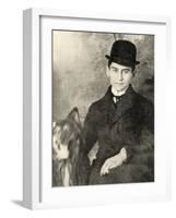 Franz Kafka with His Dog, 1910-null-Framed Photographic Print