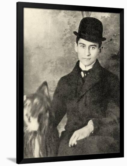Franz Kafka with His Dog, 1910-null-Framed Photographic Print