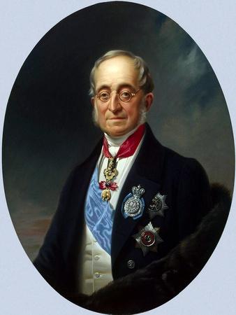 Portrait of the Chancellor of the Russian Empire Count Karl Robert Nesselrode, 1840s