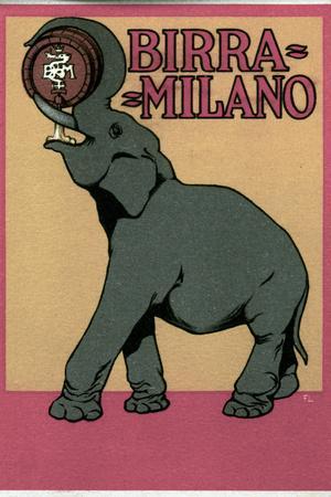 Advertising poster for Milano beer illustrated by Franz Laskoff (1869-1921)