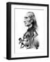 Franz Liszt and the gyspy musician - caricature-Janos Janko-Framed Giclee Print