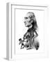 Franz Liszt and the gyspy musician - caricature-Janos Janko-Framed Giclee Print