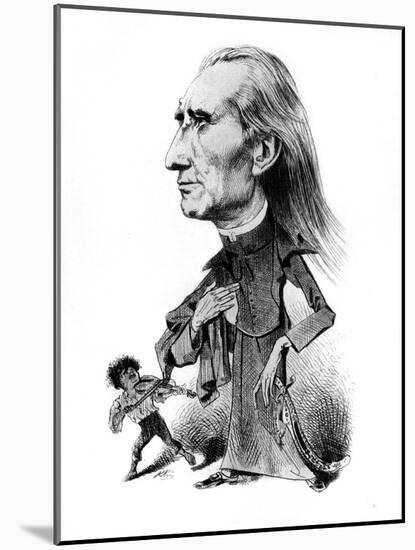 Franz Liszt and the gyspy musician - caricature-Janos Janko-Mounted Giclee Print