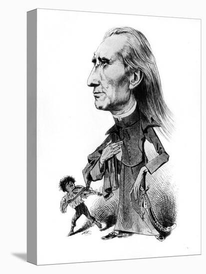 Franz Liszt and the gyspy musician - caricature-Janos Janko-Stretched Canvas