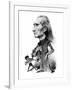 Franz Liszt and the gyspy musician - caricature-Janos Janko-Framed Giclee Print