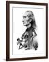 Franz Liszt and the gyspy musician - caricature-Janos Janko-Framed Giclee Print