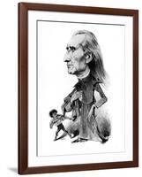 Franz Liszt and the gyspy musician - caricature-Janos Janko-Framed Giclee Print