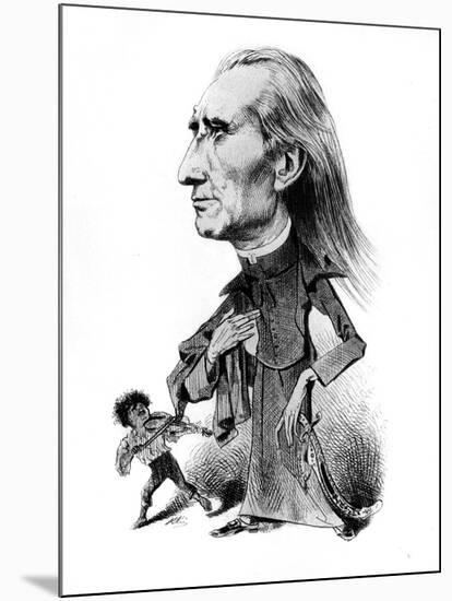 Franz Liszt and the gyspy musician - caricature-Janos Janko-Mounted Giclee Print