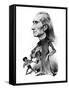 Franz Liszt and the gyspy musician - caricature-Janos Janko-Framed Stretched Canvas