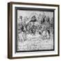 Franz Liszt being eaten by a critic - caricature-Johann Peter Lyser-Framed Giclee Print