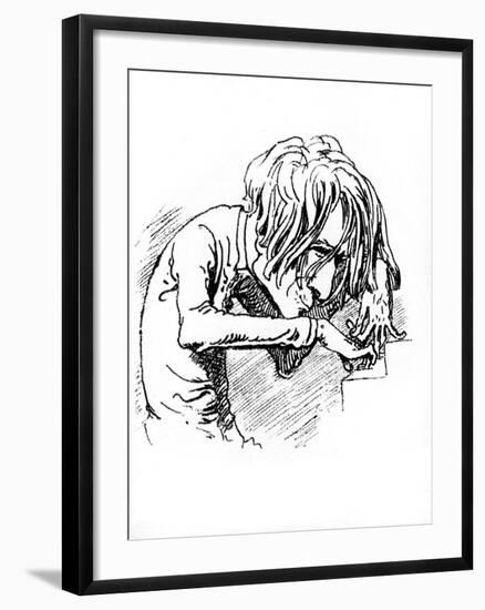 Franz Liszt - caricature-Janos Janko-Framed Giclee Print