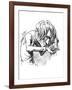 Franz Liszt - caricature-Janos Janko-Framed Giclee Print