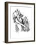 Franz Liszt - caricature-Janos Janko-Framed Giclee Print