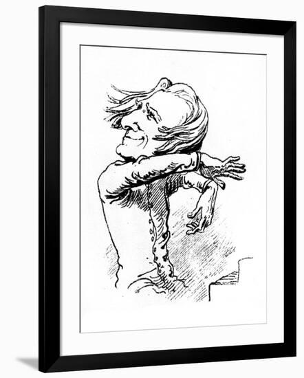 Franz Liszt - caricature-Janos Janko-Framed Giclee Print