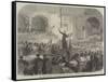 Franz Liszt Conducting the Performance of His New Oratorio at Pesth-null-Framed Stretched Canvas