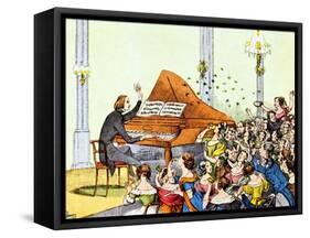 Franz Liszt during-Theodor Hosemann-Framed Stretched Canvas