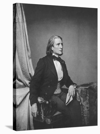 Franz Liszt, Hungarian Composer and Pianist, C1860-Franz Hanfstaengl-Stretched Canvas