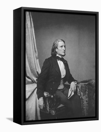 Franz Liszt, Hungarian Composer and Pianist, C1860-Franz Hanfstaengl-Framed Stretched Canvas