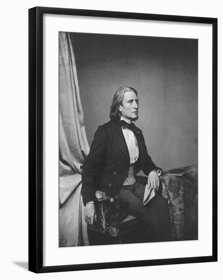 Franz Liszt, Hungarian Composer and Pianist, C1860-Franz Hanfstaengl-Framed Giclee Print