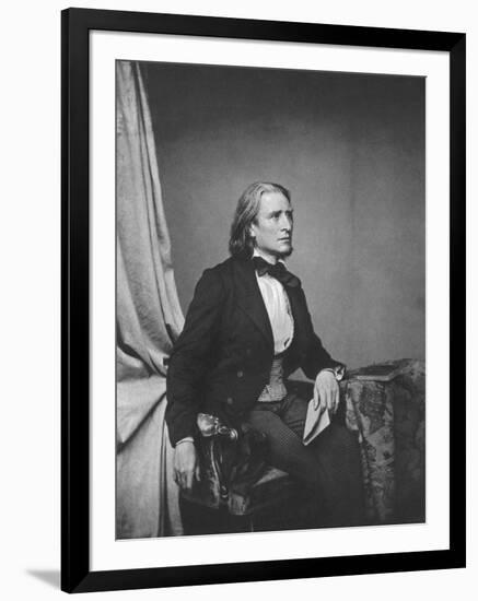 Franz Liszt, Hungarian Composer and Pianist, C1860-Franz Hanfstaengl-Framed Giclee Print