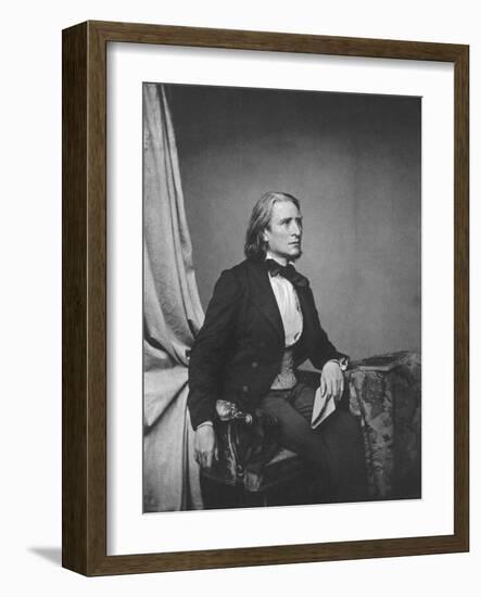 Franz Liszt, Hungarian Composer and Pianist, C1860-Franz Hanfstaengl-Framed Giclee Print