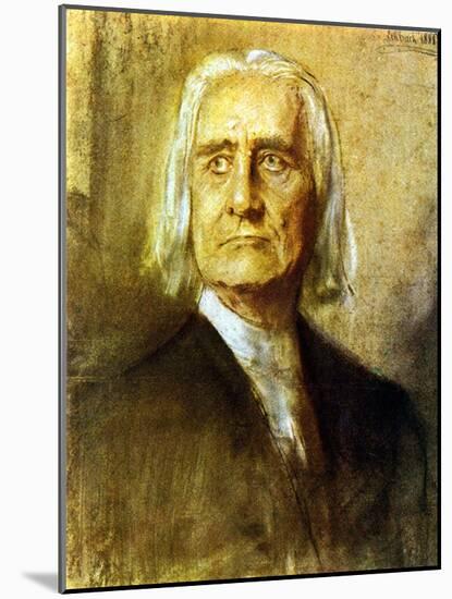 Franz Liszt old portrait-Franz Seraph von Lenbach-Mounted Giclee Print