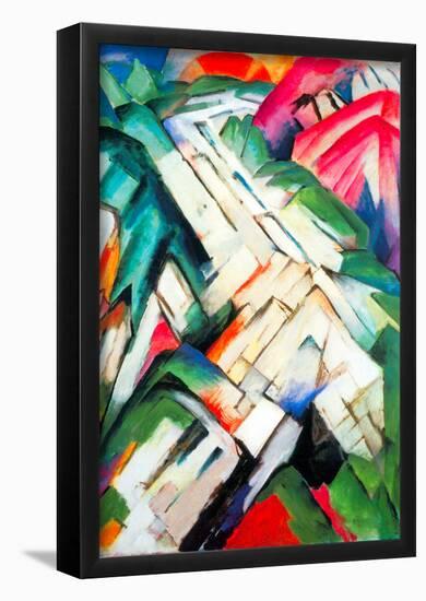 Franz Marc Mountains Landscape Cubism Print Poster-null-Framed Poster