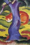 Cat Behind Tree-Franz Poledne-Framed Stretched Canvas