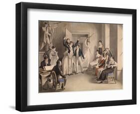 Franz Schubert (1797-182). Party Game of the Schubertians in Atzenbrugg, 1821-Leopold Kupelwieser-Framed Giclee Print