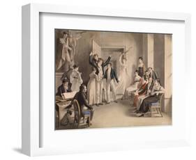 Franz Schubert (1797-182). Party Game of the Schubertians in Atzenbrugg, 1821-Leopold Kupelwieser-Framed Giclee Print