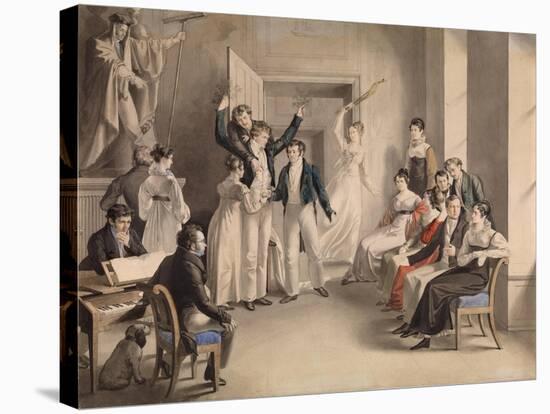 Franz Schubert (1797-182). Party Game of the Schubertians in Atzenbrugg, 1821-Leopold Kupelwieser-Stretched Canvas