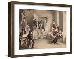 Franz Schubert (1797-182). Party Game of the Schubertians in Atzenbrugg, 1821-Leopold Kupelwieser-Framed Giclee Print