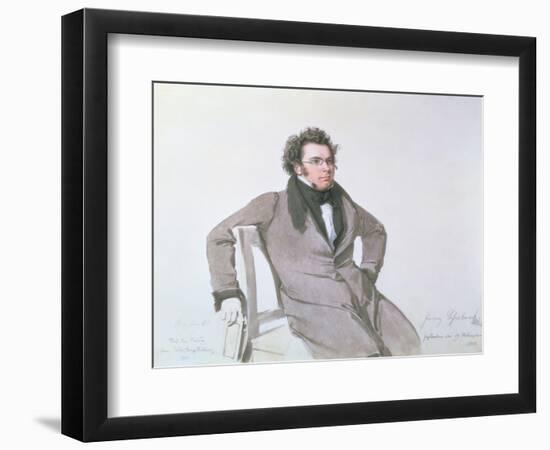 Franz Schubert (1797-1828), 1825 (W/C on Paper)-Wilhelm August Rieder-Framed Premium Giclee Print