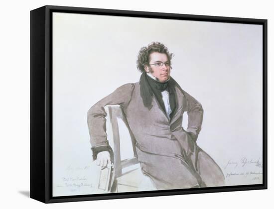 Franz Schubert (1797-1828), 1825 (W/C on Paper)-Wilhelm August Rieder-Framed Stretched Canvas