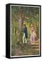 Franz Schubert Austrian Musician Carving His Beloved's Name on a Tree-null-Framed Stretched Canvas