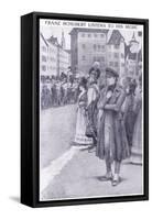 Franz Schubert Listens to His Music in the Streets of Vienna-Charles Mills Sheldon-Framed Stretched Canvas