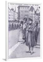 Franz Schubert Listens to His Music in the Streets of Vienna-Charles Mills Sheldon-Framed Giclee Print