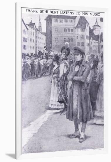 Franz Schubert Listens to His Music in the Streets of Vienna-Charles Mills Sheldon-Framed Giclee Print