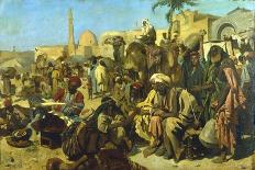 A Market in Cairo, C Late 19th Century-Franz Theodor Wurbel-Framed Stretched Canvas